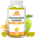 Ashwagandha Gummies avec L-Theanine, GABA, et chanvre- naturellement aromatisé, Vegan Ashwagandha Supplément extrait racine, L Theanine Gummy, Stress Gummy, Mood Gummy, Cortisol Manager- 60 Comte