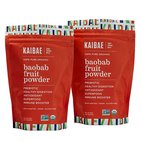 Poudre de Baobab biologique premium I Gut prébiotique santé, jeûne intermittent, immunité, hydratation.
