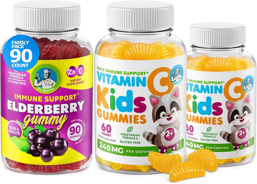 - Oui. MORITZ Vitamine C Gummies and Elderberry Gummies for Kids and Adults - Soutien immunitaire à faible teneur en sucre Vitamines gommy à croquer pour les tout-petits - Supplément alimentaire pour enfants sans gélatine végétarienne