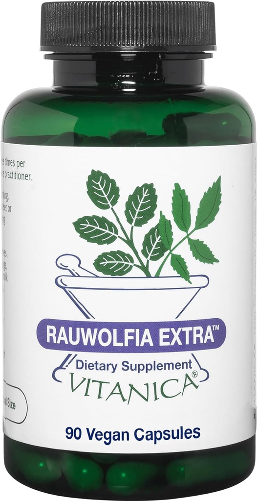 Vitanica Rauwolfia Extra, Supplément de soutien cardiovasculaire, Vegan, 90 Capsules