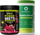 Amazing Grass Greens Blend Superfood: Super Greens Powder Smoothie Mix pour Boost Energy, 60 Servants & Nature Beets Power Powder, Beet Root Powder, Support Natural Energy, 60 Servants