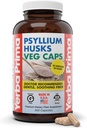 Yerba Prima Psyllium Husks Veg Caps, 400 Capsules (625mg) - Vegan, Non-OGM, Sans gluten, Colon Cleanser, Supplément de fibre quotidienne pour la santé et la régularité Gut