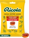Ricola sans sucre Swiss Herb Toux gouttes, 19 comtes, Toux Suppressant & Gorge Soulager les gouttes avec menthol naturel, plaisir du goût pour les Toux et l'irritation de la gorge Symptôme de soulagement