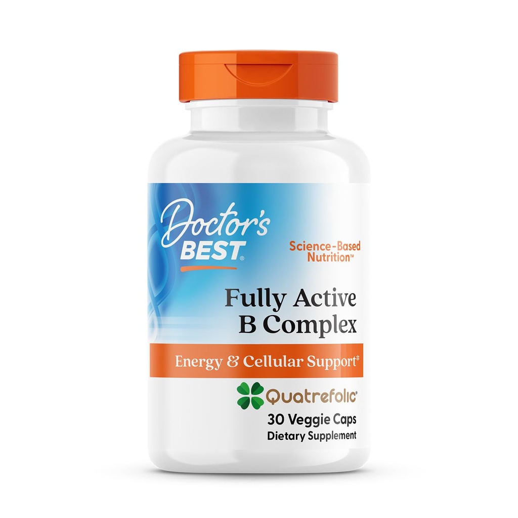 Médecins Meilleur complexe entièrement actif B, énergie et soutien cellulaire, non-OGM, sans gluten, sans soja, végétalien 30 capsules de légumes