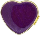 Vintage Pill Organizer Portable Compact Cute Retro Pill Box Metal Pill Case for Purse/Pocket to Hold Vitamins/Tylenol/Supplements/Fish Oil/Meds/Tablet(Noble Purple Love Heart with Mirror)