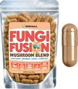 XPRS Nutra Fungi Fusion Mushroom Mix Capsules - 180 Compte (90 jours d'approvisionnement) Mélange Premium de Lion Mane, Reishi, Chaga, Cordyceps Capsules pour soutenir la clarté mentale, la cognition, l'énergie et l'immunité