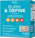 GNC Total Lean Burn et Définissez le programme VitaPak pour les hommes et les femmes, paquet 5-en-1 pour l'énergie, la gestion du poids, la combustion de calories, la santé immunitaire, l'équilibre hydrique, 30 portions
