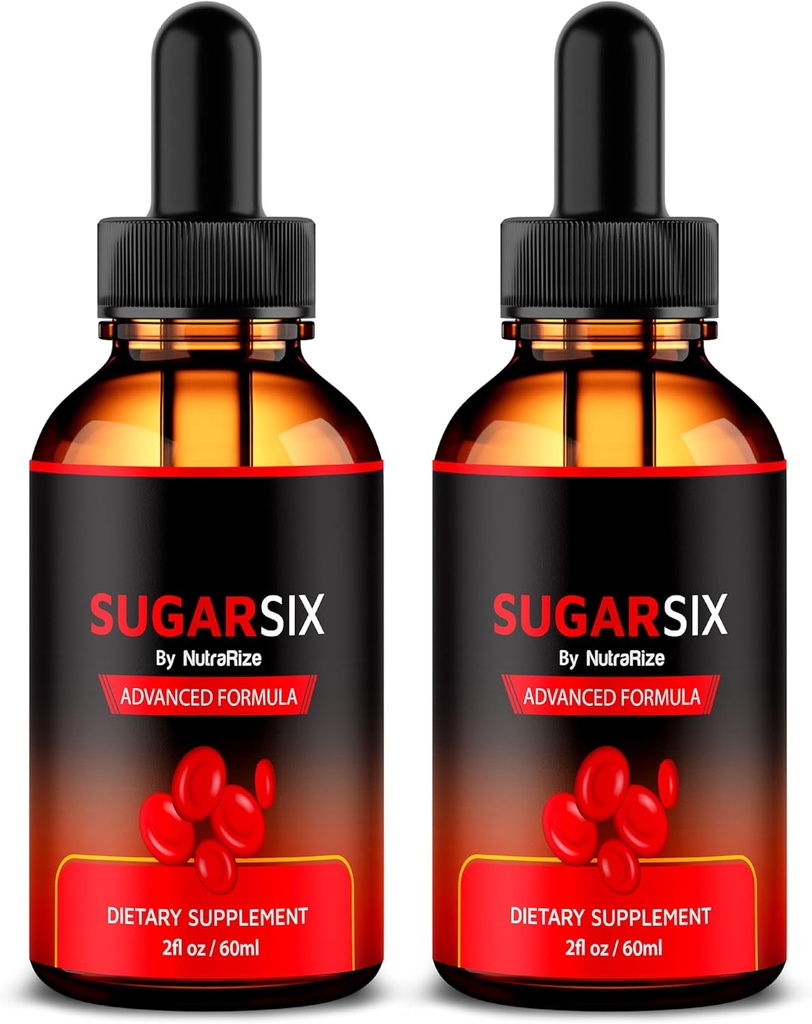 NutraRize (2 Pack) SucreSix gouttes, Sucre officiel six formules liquides, tout le soutien naturel pour les niveaux stables et sains, goutte à goutte Premium pour maintenir une bonne circulation, sucre six commentaires (60 portions)