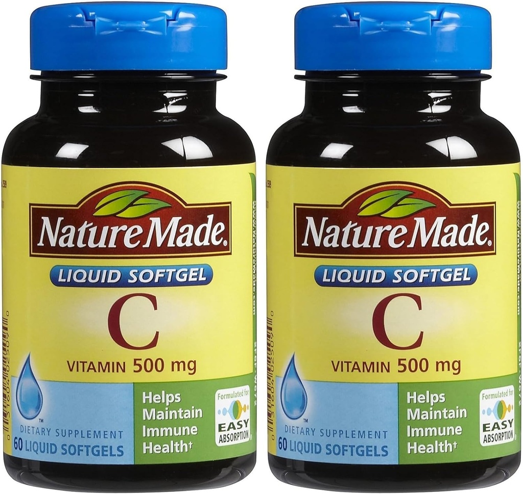 Nature faite de vitamine C 500 Mg Softgels, 60-Conte - Pack de 2