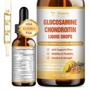 Glucosamine Chondroïtine MSM gouttes liquides FSA-HSA - Supplément de soutien conjoint pour la mobilité, la flexibilité et les os Chondroïtine Supplément de sulfate Turmère, Quercetin, Bromelain, MSM Oil 2 FL.OZ
