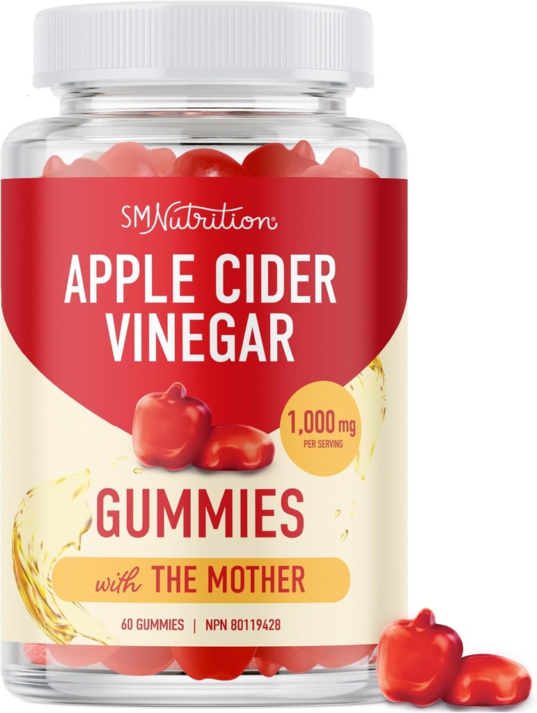 Gummy de vinaigre de cidre de pomme pour les femmes et les hommes de 1000mg avec la mère de la détox, de la digestion et de la peau de soutenir la diète kéto avec des Gummies de vinaigre de cidre de pomme non raffiné avec folate, vitamine B12, grenade et betterave de 60 comte