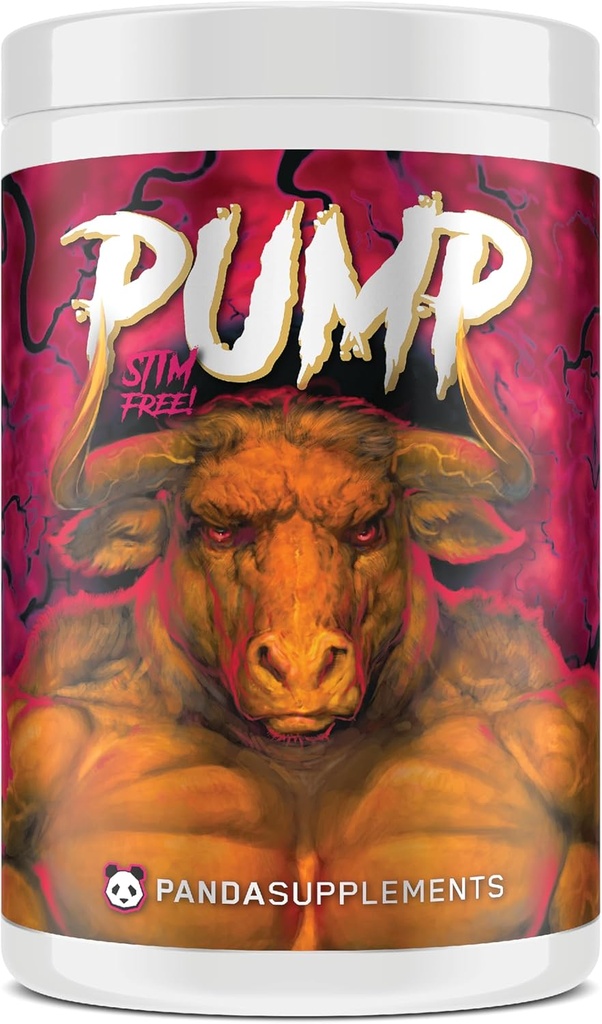 Underground Bio Labs Panda Supps Pompe: Pré-entraînement sans stimulant, formule sans lump w/10G L-Citrulline Malate, Alpha GPC, Lions Mane, CognatiQTM, AmentoPumpTM 40 Scoops (Sweet Black Cherry)