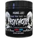 Insane Labz Psychotic Black Edition Mid Stimulant Pre Workout Powder, Energy Focus Pompes, Charged with Creatine Beta Alanine Taurine Alimenté par AMPiberry, 35 Serviettes (Gummy Candy)
