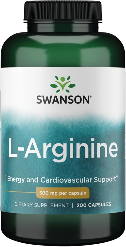 Swanson Amino Acid L-Arginine 500 Milligrammes 200 Capsules