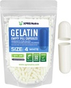 XPRS Nutra Taille 4 Capsules vides - 100 Compter les petites capsules de gélatine vide - Pills Bricolage Capsule Remplissage - Remplir Pure Pilule Gel Caps pour Do-It-Youlf Suppléments (Blanc)