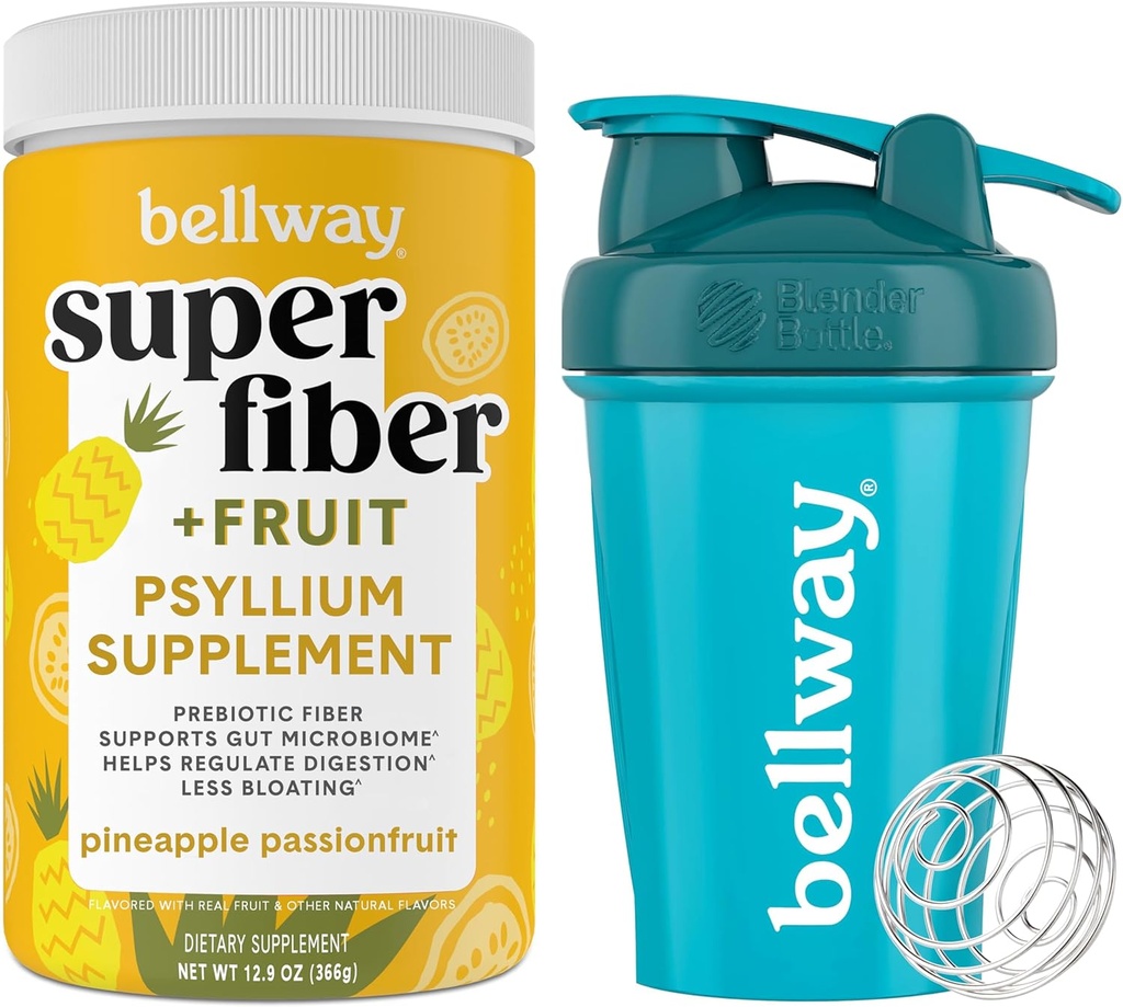 Poudre Super Fibre Bellway + Fruits, Ananas Passion Fruit Shaker Bouteille