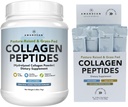 AMANDEAN Collagen Peptides Bundle. 1kg & Stick Packs. Protéines avec 18 acides aminés pour une peau saine, cheveux, ongles. Facile à mélanger, non aromatisé, non OGM