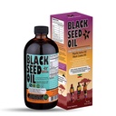 Huile de graine noire éthiopienne - 3,43% Thymoquinone Graines de cumin noir pressées à froid de Nigella Sativa Pure - Premier pressing Blackseed Non-OGM amélioré - 16 Oz bouteille de verre douce Sunnah