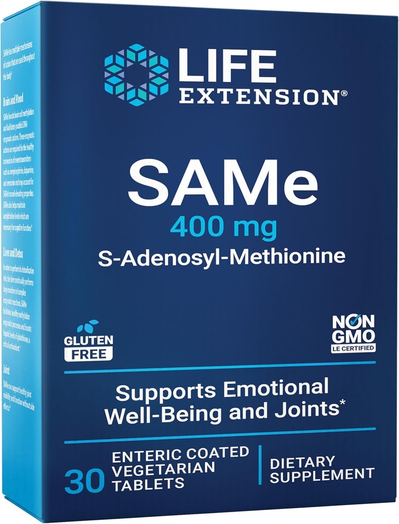 Prolongation de vie Même, Mood, Joint & Liver Support, Sans gluten, Non-OGM, Végétarien, 30 comprimés