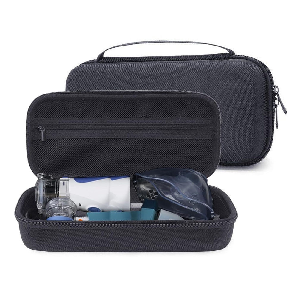 Porte-boîte de voyage Organisez le porte-bags compatible avec la machine à nébuliseur, l'espaceur d'inhalateurs d'asthme pour les enfants et les adultes, Masques Ventolin, Allergie Meds, Masque