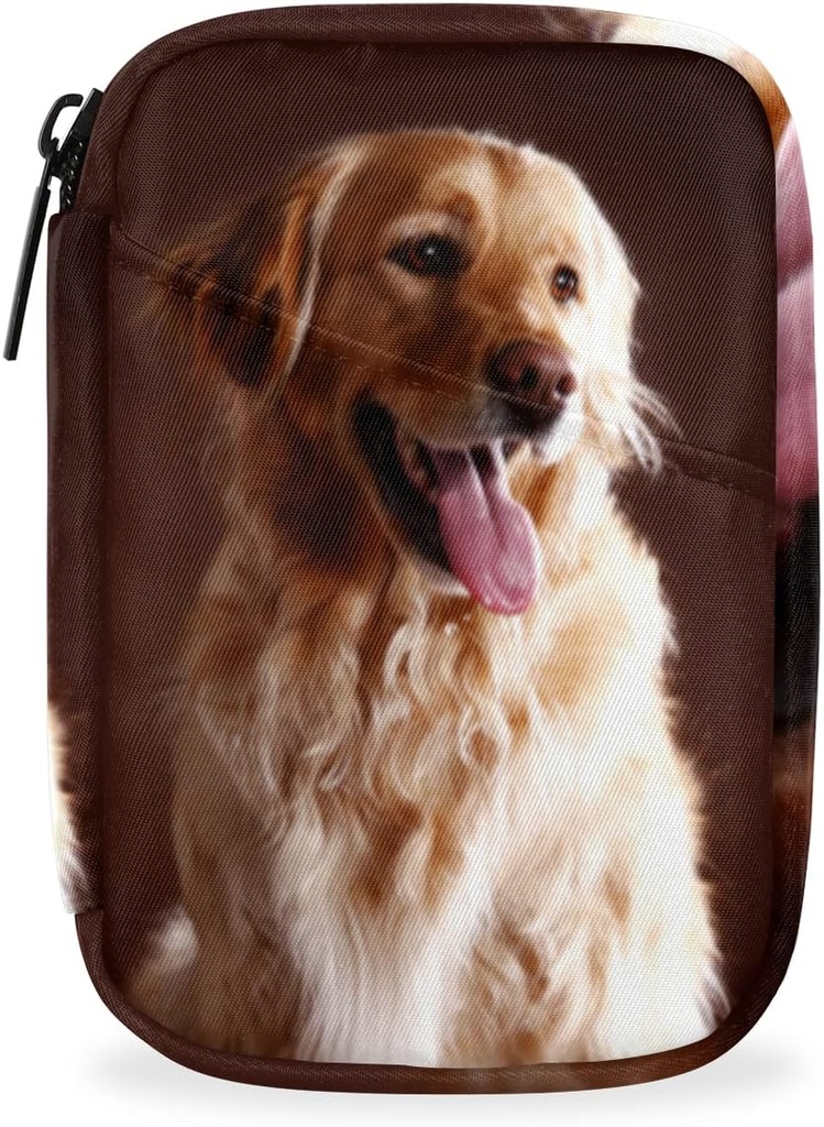 Golden Retriever Dog Pill Case Weekly Medicine Organizer with Travel Bag Sept-Day Pill Box Supplément vitamine Boîte Piles à huile de poisson