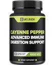 210 Capsules - Cayenne Pepper Suppléments Extrait 10:1 avec Berberine HCI, Bulbe d'ail, Feuille d'olive et plus - Formule combinée pour la santé digestive, la santé cardiaque et l'immunité