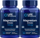 Prolongation de la durée de vie Magnésium (Citrate) 100mg, 180capsules de légumes (paquet de 2) - Supplément Mag
