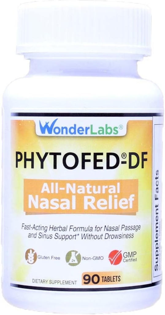 Wonder Laboratories Phytofed-DF All-Natural Nasal Relief and Dognestant, 90 comprimés