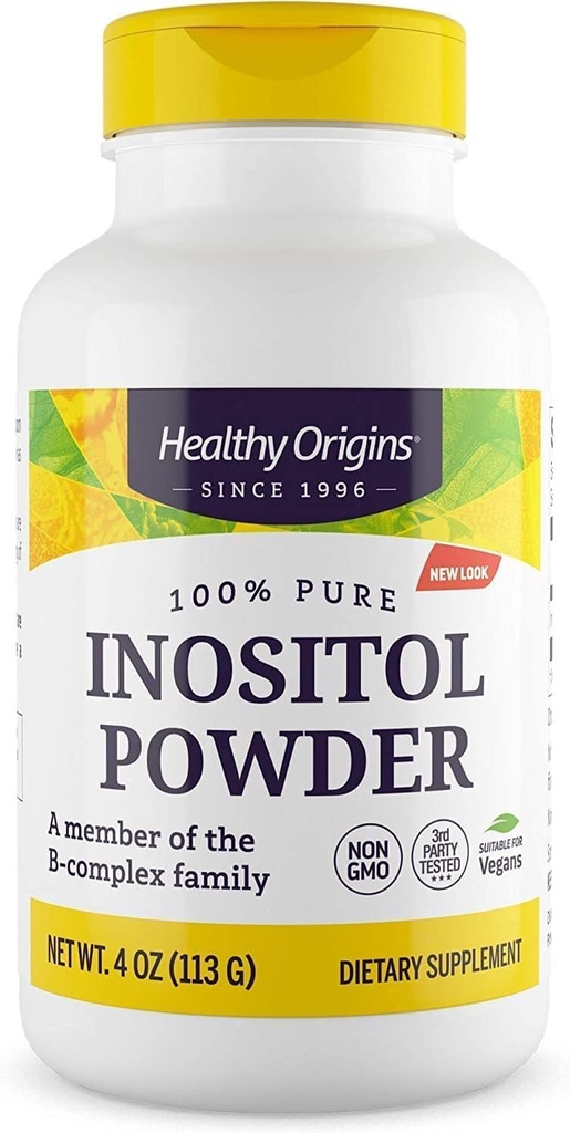 Origines saines Poudre d'inositol, 113 g - pour la peau, les cheveux et les ongles - Supplément en poudre de vitamine B8 - Partie de la famille complexe B - Supplément végétalien, sans OGM et sans gluten - 4 Oz