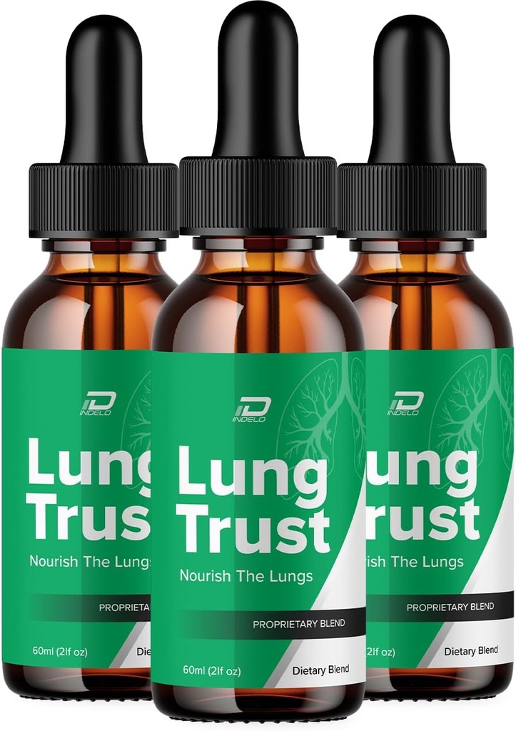 Lung Trust Liquid Supplement, Lung Trust Drops, Lung Trust Advanced Formula Drops - Maximum Strength, LungTrust Drops Support Reviews (3 Pack - 3 mois d'approvisionnement)