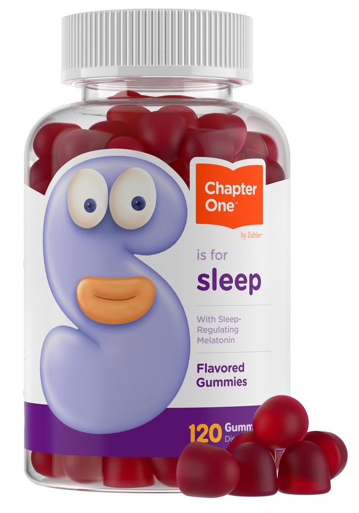 Zahler - Chapter One Sleep Melatonin Gummies pour les enfants et les adultes (120 Gummies aromatisées) - 2,5 mg, kasher, soutien naturel au sommeil