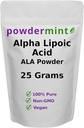 Poudre d'acide lipoïque alpha (RS-ALA, ALA pur) (tailles multiples) Poudre d'antioxydant (ALA) incluse