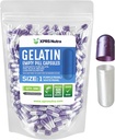 XPRS Nutra Taille 1 Capsules vides - 500 Compte Capsules de gélatine vides - Remplissage de la gélule de bricolage - Gel de pilule de viande pure pour les suppléments Do-It-Youlf (Pearl Purple/White)