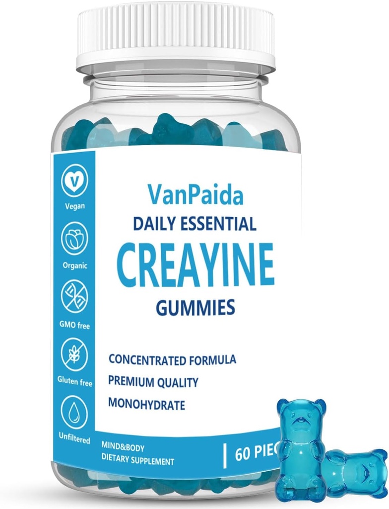 Creatine Gummies Monohydrate, Chewable Creatine Monohydrate, Muscle Boost, Energy Boost, Pre-Workout Supplement, Enhanced Bursts, Vegan, Muscle Growth Support, Recovery & Performance, Gluten Free
