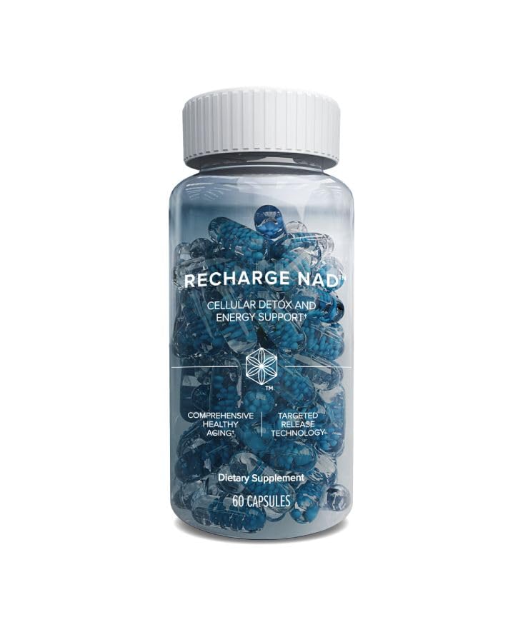 Recharge d'Isagène NAD - Détox cellulaire, vieillissement en santé complet et soutien énergétique - 1 bouteille - 60 ct Capsules de libération ciblées