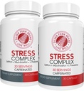 Supplément complexe de stress de la fougère d'argent - avec caféine - sommeil, inquiétude, humeur et plus - avec suppléments de safran, supplément de L-Theanine, et Myo-inositol - supplément de stress naturel (Pack o 2)