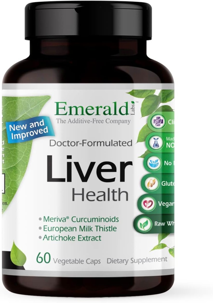 EMERALD LABS Liver Health - Liver Support Supplement with European Milk Thistle Extract - Supports Healthy Immune System, Energy Levels & Gallbladder* - 60 Vegetable Capsules (30-Day Supply)