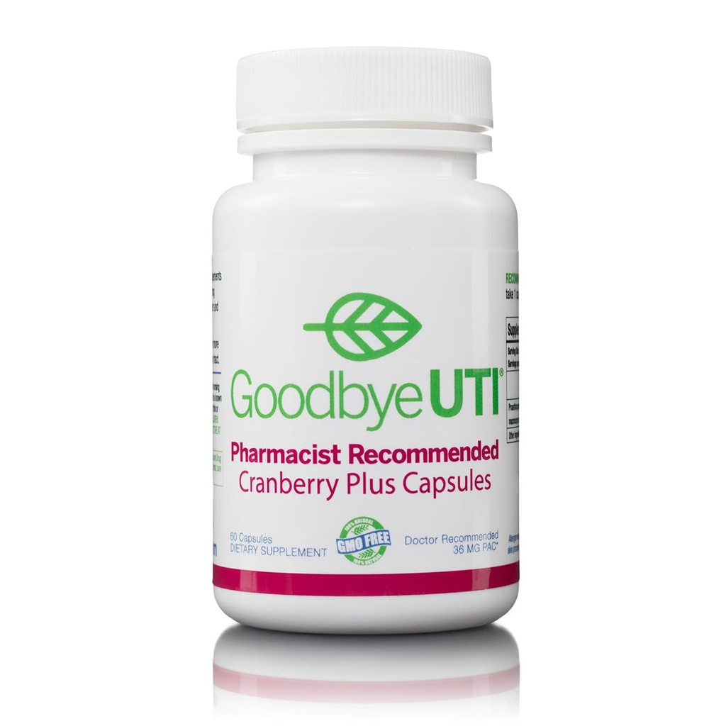 Cranberry Plus - Le PAC original de 36mg livré en capsules chaque jour pour le plus haut niveau de protection du trac urinaire, sans additifs, 30 jours d'approvisionnement, Pharmacien recommandé