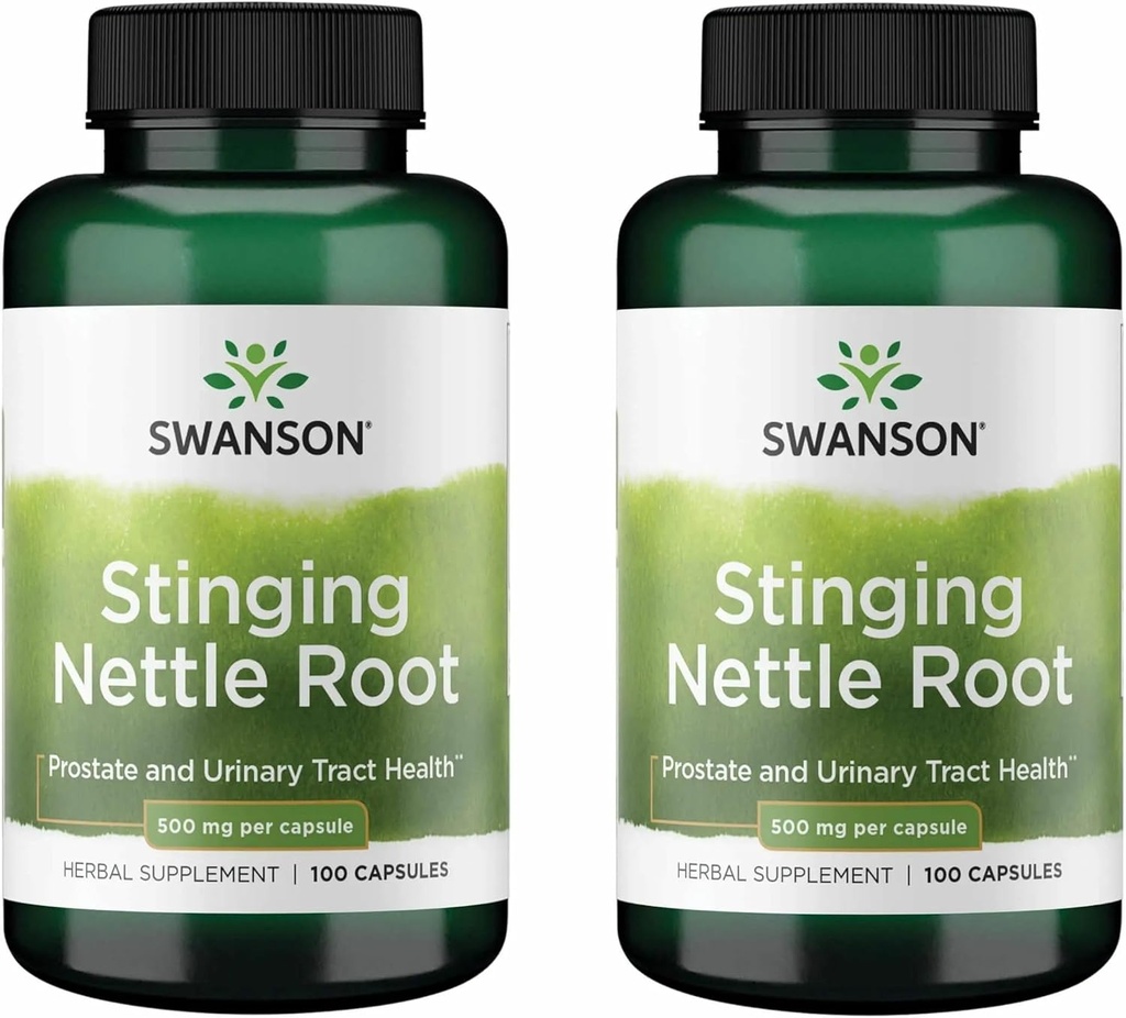 Swanson Stinging Nettle Root (Urtica Dioica) - Supplément à base de plantes - (100 capsules, 500mg) (2 boîtes)