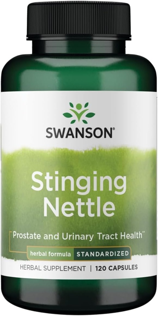 Swanson Stinging Nettles - Supplément à base de plantes Prostate Health & Urinary Tract Support - Formule naturelle appuyant la santé respiratoire et l'équilibre des fluides - (120 capsules)