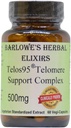 Barlowe's Herbal Elixirs Telos95® Complexe de support Telomere , Formule avancée de santé cellulaire et de longévité , 500mg avec Astragalus Extract , sans OGM, sans stéarate, en bouteille de verre