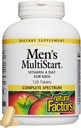 Facteurs naturels, Multivitamine quotidienne MultiStart pour hommes, Soutien nutritionnel pour la santé immunitaire et l'énergie, 120 comprimés (60 portions)