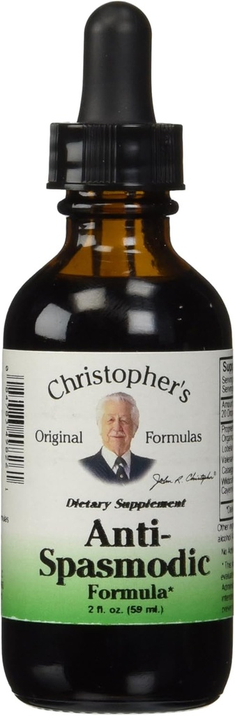 Formules originales de Christophers Formule anti-spasmodique de 2 oz Complément à base de plantes liquides de 2 oz Mélange synergique pour le support du système nerveux