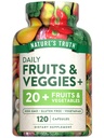 La vérité de la nature Fruits et légumes Supplément de 120 capsules végétariennes