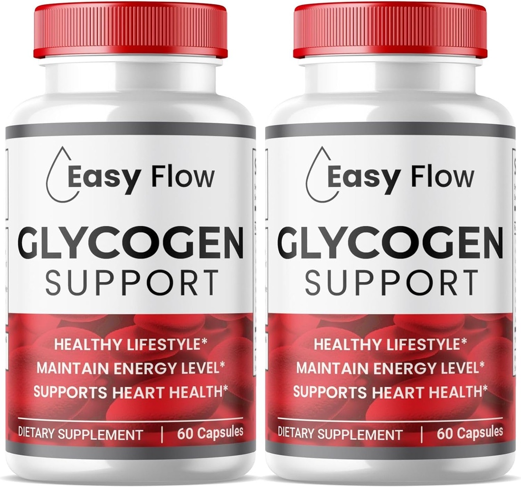 (2 Pack) Easy Flow Glycogen, EasyFlow Glycogen Support Capsules, Glyco Optimizer Formula, Natural Blood Vessel Cleaner, Premium Easy Flow Glycogen Support (120 Capsules)