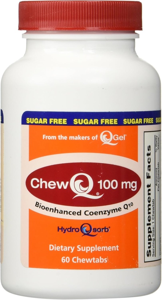 100mg ChewQ Chewable CoQ10 (60 Nombre) * Utilise la technologie avancée pour livrer 800% plus d'absorption que la norme CoQ10 * Supplément CoQ10 pur sur le marché * Végétarien amical * Sans gluten