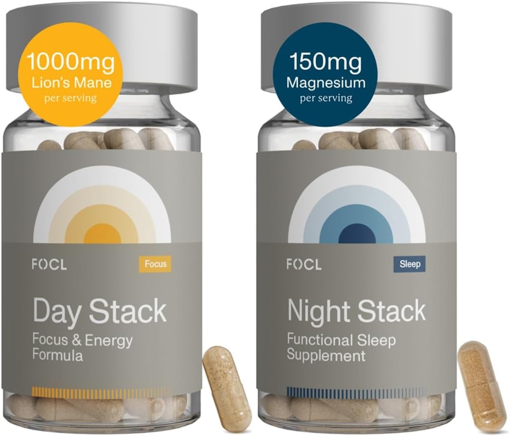 FOCL AM PM Nootropic Functional Supplement for Daytime Focus + Nighttime Recovery (en anglais seulement) - Supporte Focus Energy Memory Performance cognitive (en anglais seulement)
