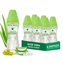 Jus d'aloe vera (arôme de grape) avec des morceaux plus gros de pur pulpe d'aloe (6 paquets) Jus à base de plantes excellent pour l'hydratation et contient une grande pulpe d'aloès. Il est sain pour les adultes et les enfants