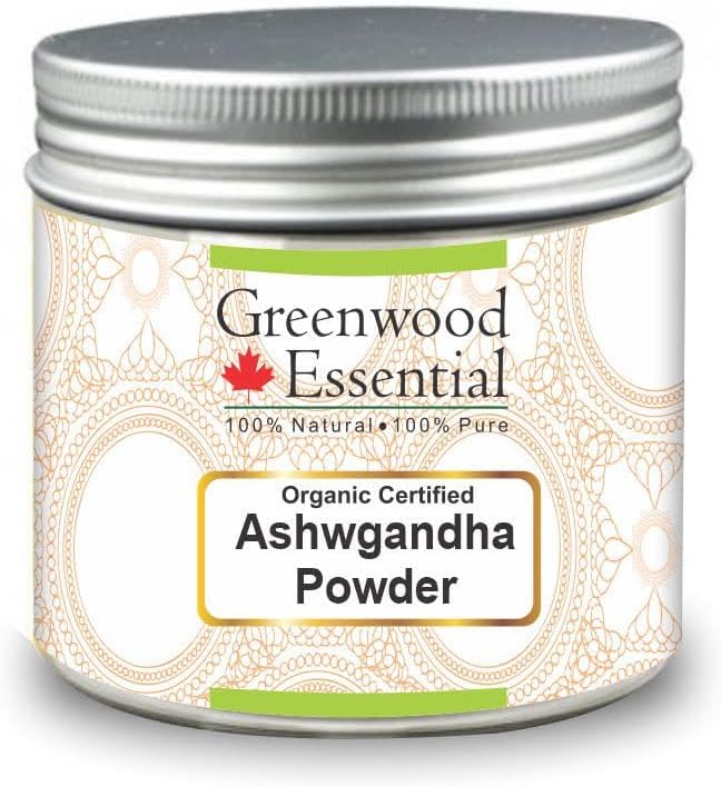 Greenwood Essential Pure Ashwgandha Powder (Withania somnifera) Bio certifié 100% naturel thérapeutique grade 100gm (3.5 oz)