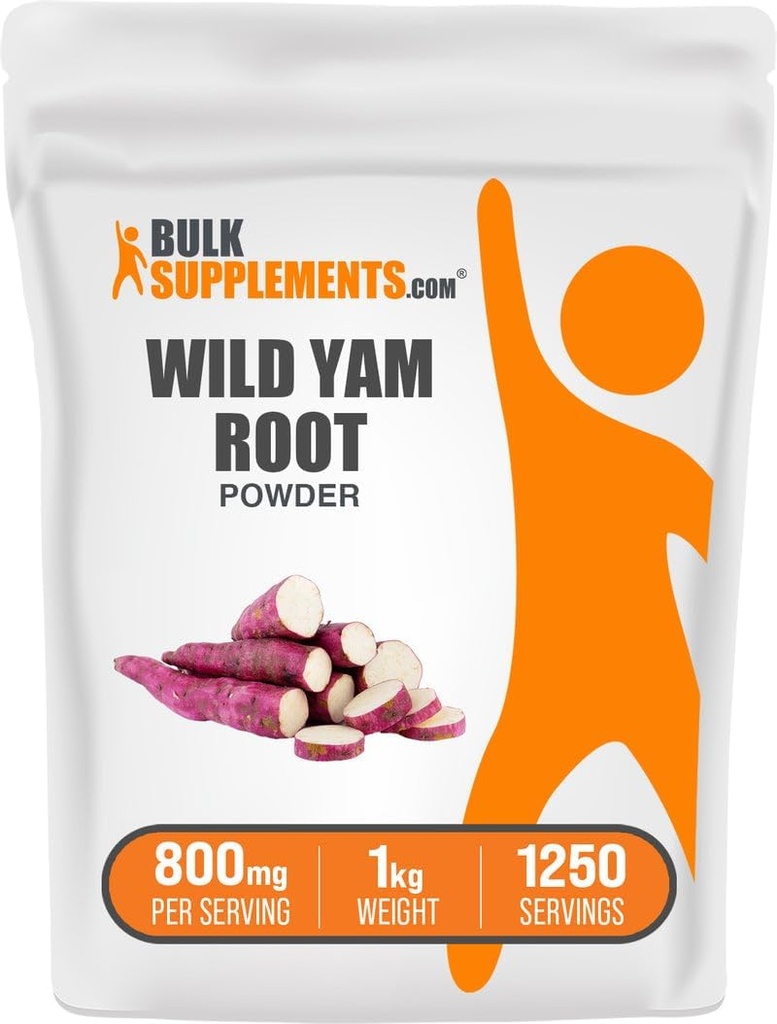 BulkSupplements.com Poudre de Yam sauvage - Supplément nutritionnel, Supplément de Yam sauvage - Sans gluten, 800mg par portion, 1kg (2,2 lbs) (paquet de 1)